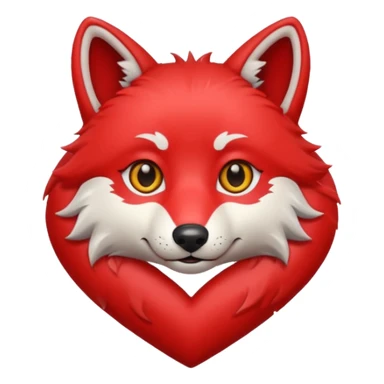 cute wolf inside heart sticker