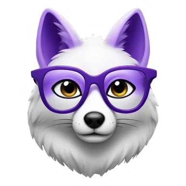 Purple Fox with glasses sticker