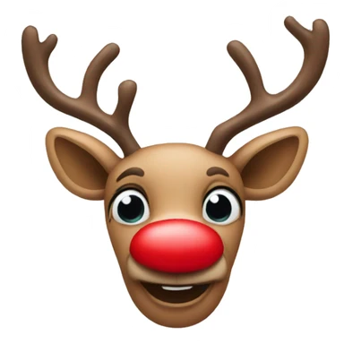 Red nose reindeer sticker