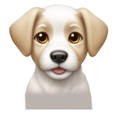 white puppy with tan patches sticker