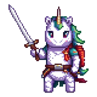 unicorn wielding a katana sticker
