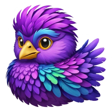 purple feathered bird sticker