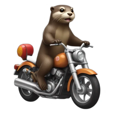 otter riding a motorcycle sticker