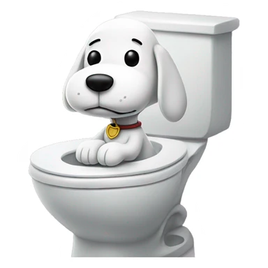 snoopy sitting on toilet sticker