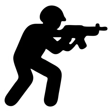 call of duty icon, camouflage pattern, action vibe, strong silhouette sticker