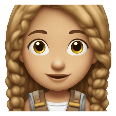 Niña de 2 años piel blanca y pelo café con 2 moños  sticker