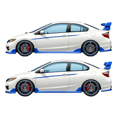 8th gen honda si white with blue spoiler sticker