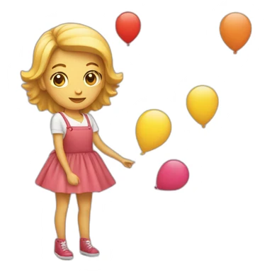 Femme avec un un ballon sticker