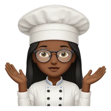 Profesora de pastelería morena con gafas y pelo negro largo sticker