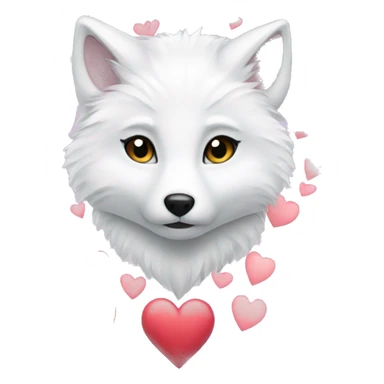 arctic fox with hearts inlove sticker