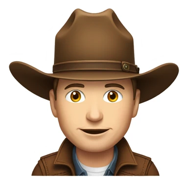 elon musk with a cowboy hat sticker