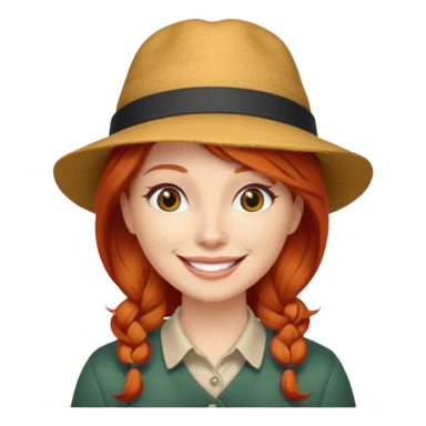 hatted and red haired woman sticker