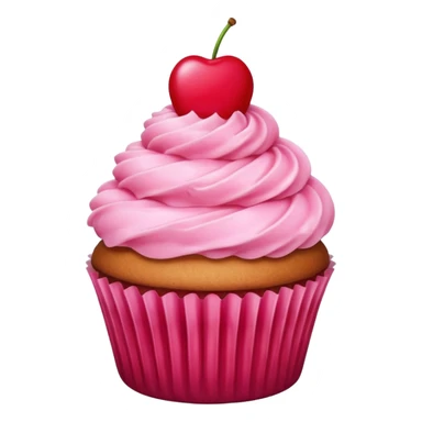 cupcake with pink icing and cherry on top sticker
