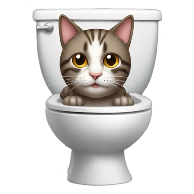 cat on toilet sticker