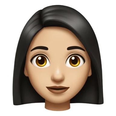 Hyper Realistic Beautiful Spanish girl brown eyes straight very long dark black hair  sticker