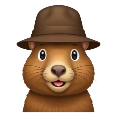 capybara wearing a hat sticker