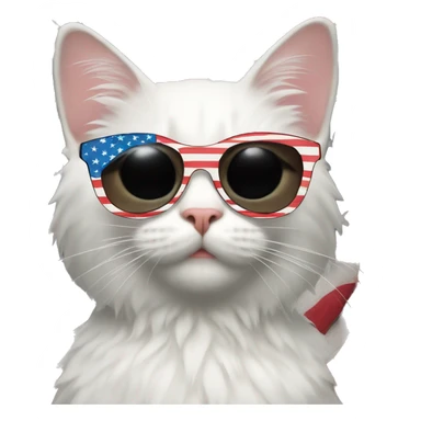 cat in american flag sunglasses sticker