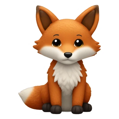 whole body of fox in jellycat style sticker