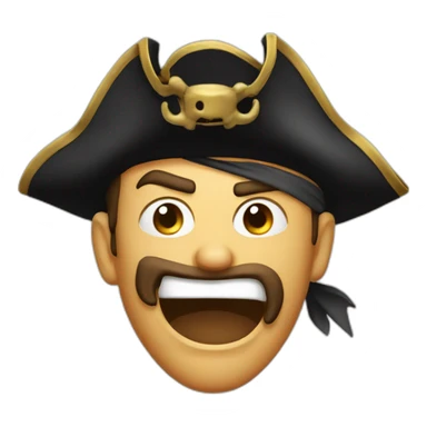 pirate crazy face sticker