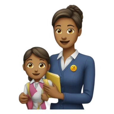 Tution teacher with a child teaching  sticker
