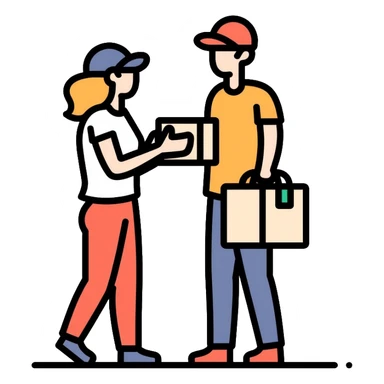 package pickup, order collection, person getting their order sticker