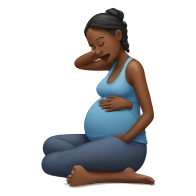 Exhausted pregnant woman sticker