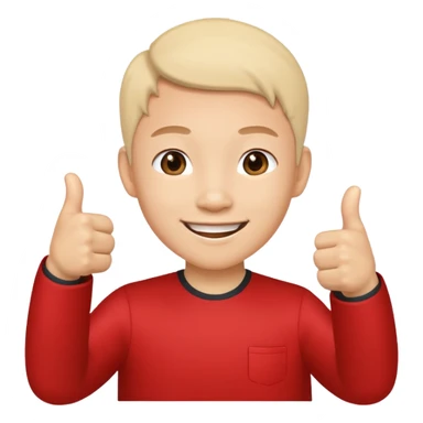 Smiley face with two thumbs up. The face is asian sticker