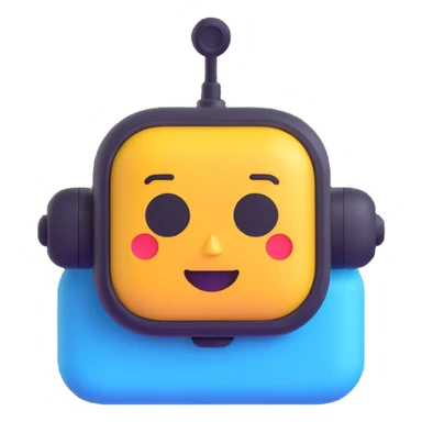 small friendly modern AI chatbot emoji sticker