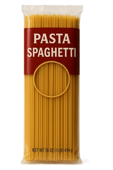 pacco di pasta realistico, 4k sticker