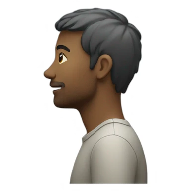 Man looking high up at the sky (side view) sticker