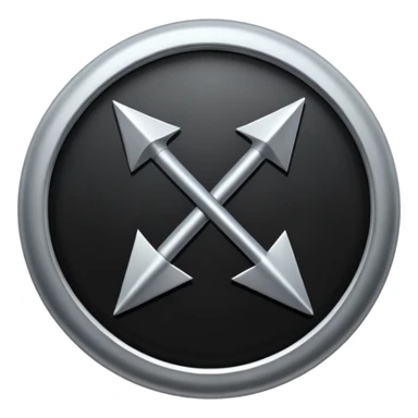 black round arrow sticker