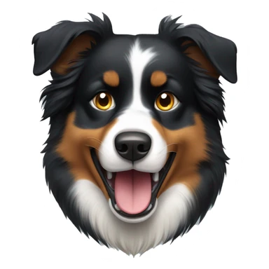 Angry growling Small black australian shepherd dog sticker