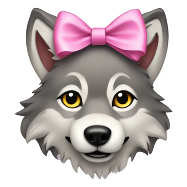 Wolf with pink bow sticker
