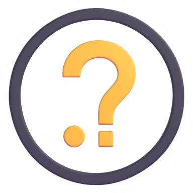 a question mark inside a vibrant and dimensional circle, 3D emoji style, no text sticker