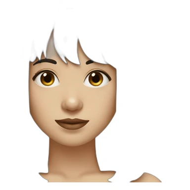 medium straight black haired white women with bangs and chubby cheeks sticker