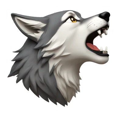 howling wolf realistic sticker
