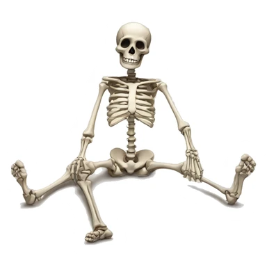 Skeleton praing with his knees on the floor sticker