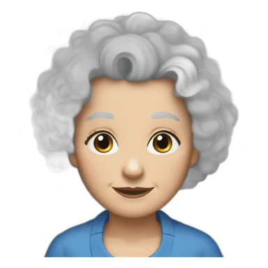 old lady blonde curly hair blue eyes sticker