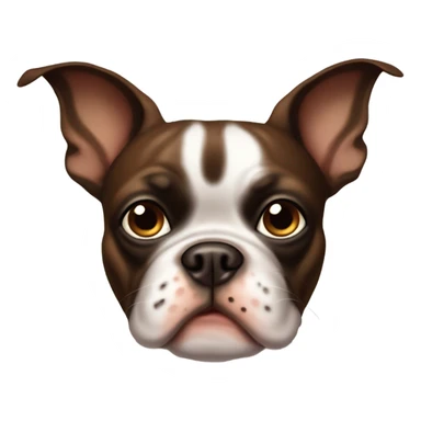 Brown Boston terrier  sticker