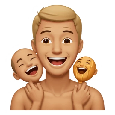 Man choking while laughing sticker
