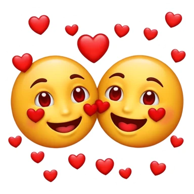 emoji mit herzen und kuss sticker