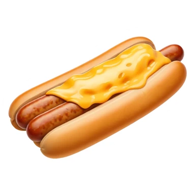 make a picture of a sausage that has been cut in half and melted cheese is coming out of the sausage sticker
