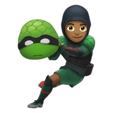 Mbappe avec un masque tortue ninja sticker