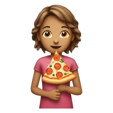 Girl eating pizza  sticker