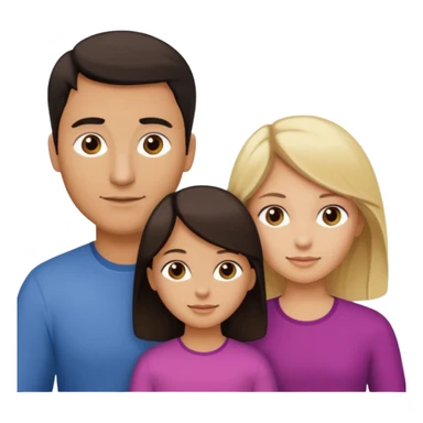 Familia de 4 personas : Hombre pelo oscuro, Mujer pelo cafe, hija 1 pelo mono , hija 2 pelo oscuro. sticker