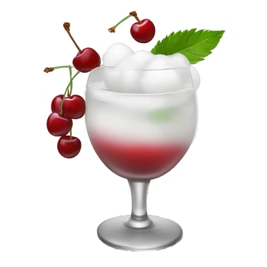 white cocktail with cherry sticker