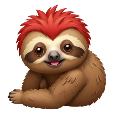 sloth with a red mohican sticker