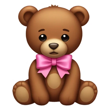 Brown teddy bear with pink bow  sticker