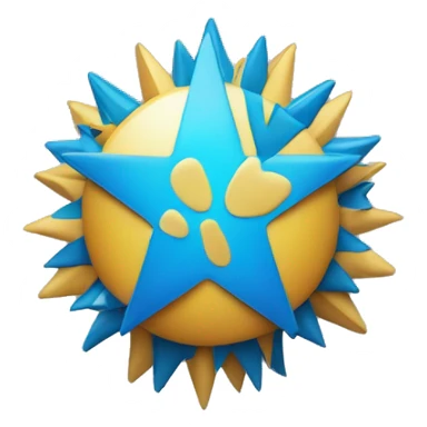 Blue chip round star in center sticker