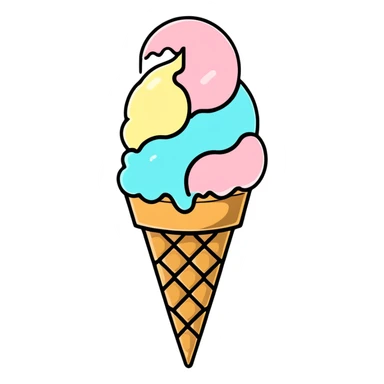 Meted ice cream cone sticker